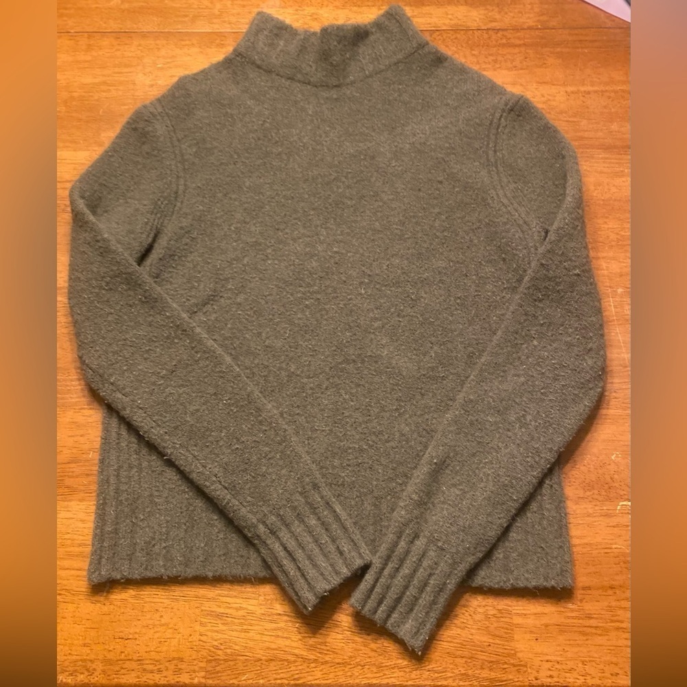 J. Crew Women’s Merino Wool/Alpaca Turtleneck Sweater in Green M